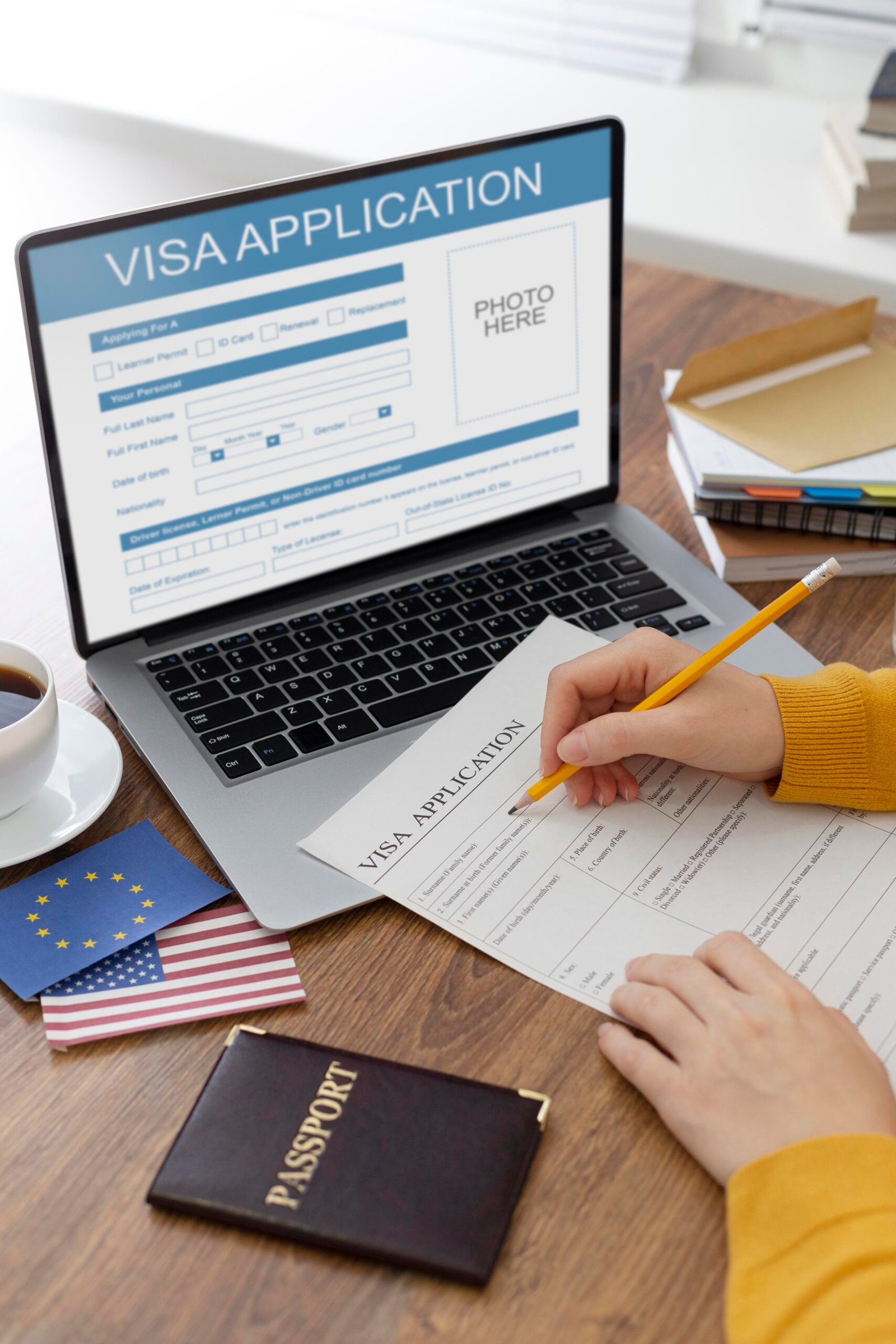 Visa application concept